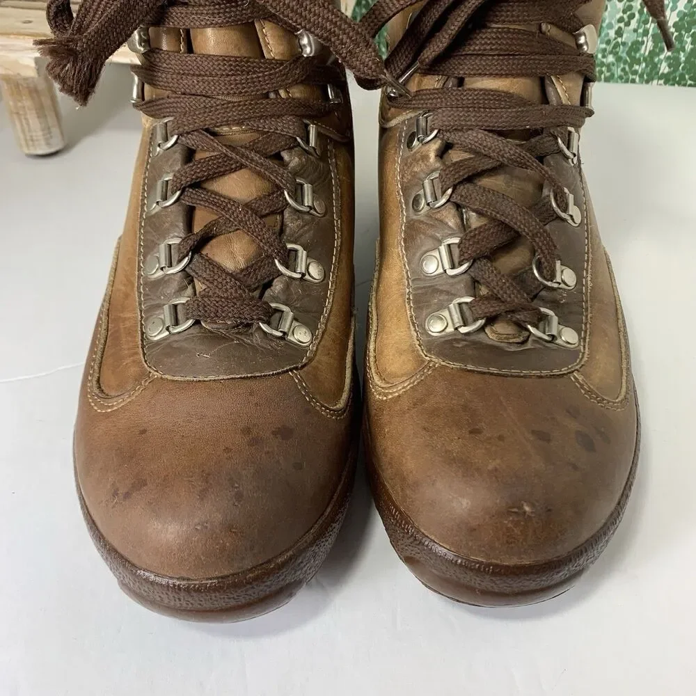 L. L. Bean Vintage Cowhide Leather Hiking Gore-Tex Boots Size 8.5 Mens